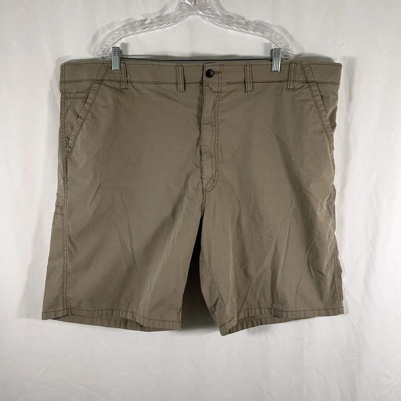 Wrangler Shorts Men's 48 Brown Pockets Cotton Blend 9.5" Inseam Button Zip - Picture 1 of 10
